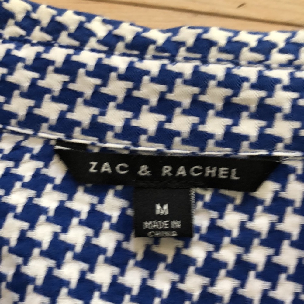 Blue & white check button-down shirt, M - Picture 7 of 15